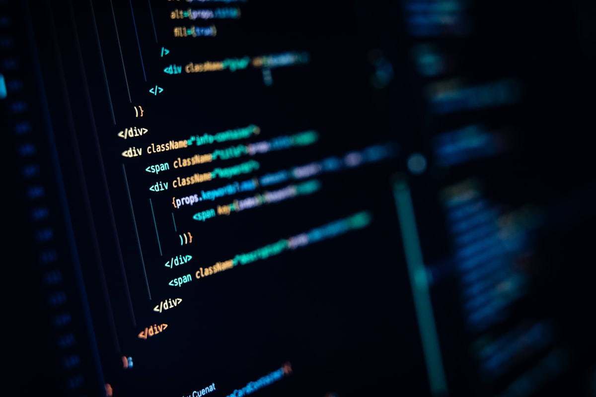 Écran de développement d'application